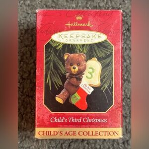 Hallmark Keepsake Ornament Childs Third Christmas 1999 Bear Stocking